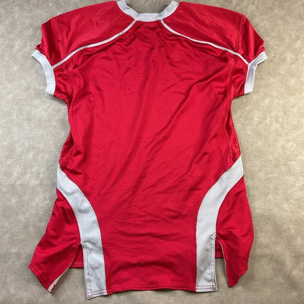 Adidas Football Training Jersey Practice Blank Red V-Neck Men Sz 2XL‎